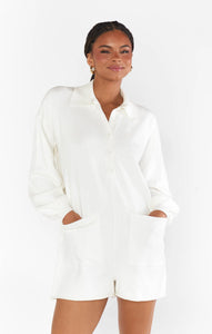Show Me Your MUMU Gianni Romper | Cream Knit
