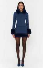 Load image into Gallery viewer, Show Me Your MUMU Chateau Cardigan | Navy Knit With Faux Fur