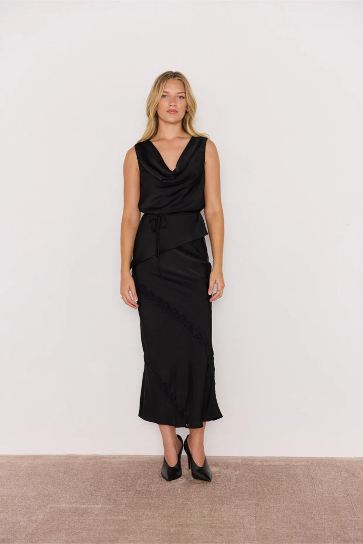 Mink Pink Momento Cowl Neck Top | Black