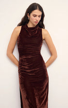 Load image into Gallery viewer, Mink Pink Sonja Velvet Midi Dress | Chocolate