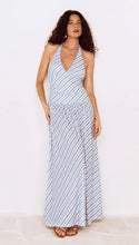 Load image into Gallery viewer, Mink Pink Sancia Halter Neck Midi Dress | Blue/White Stripe