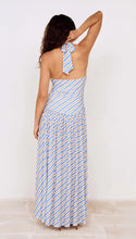 Load image into Gallery viewer, Mink Pink Sancia Halter Neck Midi Dress | Blue/White Stripe