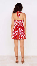 Load image into Gallery viewer, Mink Pink Ravelo Halter Mini Dress | Red/White Leaf