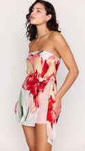 Load image into Gallery viewer, Mink Pink Zinnia Tie Side Mini Dress | Painterly Floral