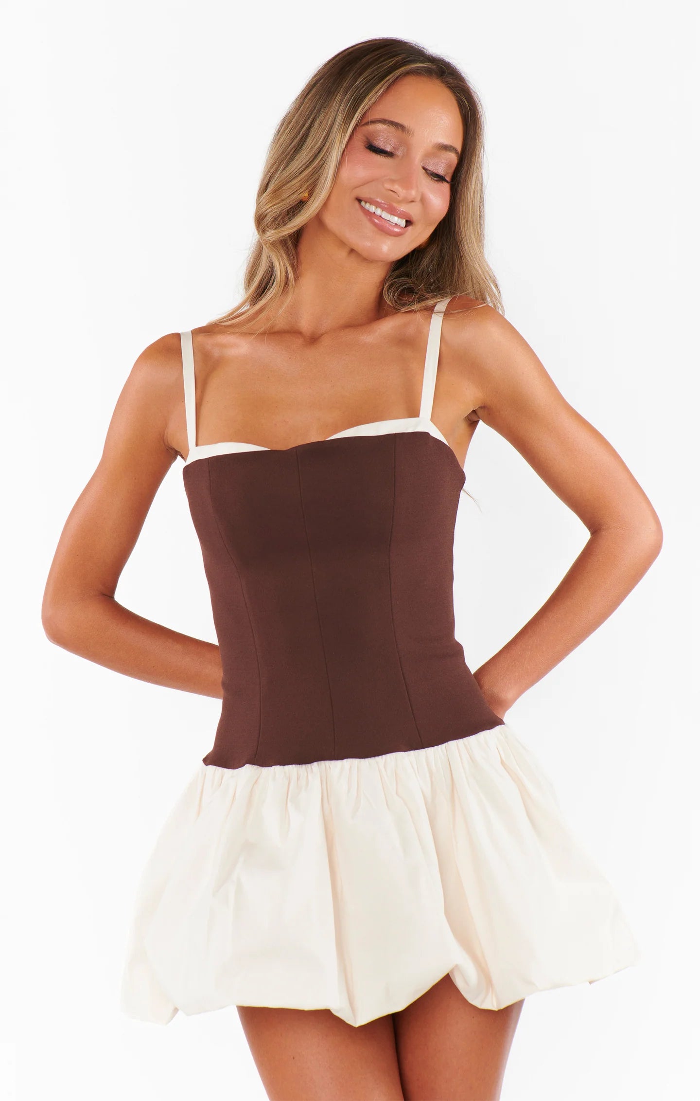 Show Me Your MUMU Tiffany Skort Dress | Chocolate and Cream