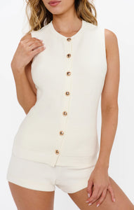 Show Me Your MUMU Devin Tank | White Delight Knit
