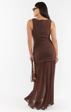 Load image into Gallery viewer, Show Me Your MUMU Aria Maxi Dress | Chocolate Stretch Chiffon