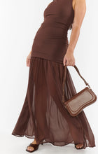 Load image into Gallery viewer, Show Me Your MUMU Aria Maxi Dress | Chocolate Stretch Chiffon