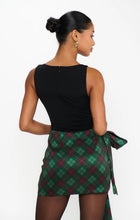 Load image into Gallery viewer, Show Me Your MUMU Iva Bow Skirt | Mistletoe Plaid