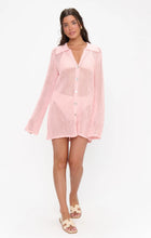 Load image into Gallery viewer, Show Me Your MUMU Button Up Coverup | Peachy Pink Crochet
