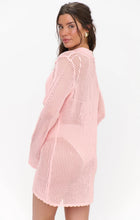 Load image into Gallery viewer, Show Me Your MUMU Button Up Coverup | Peachy Pink Crochet