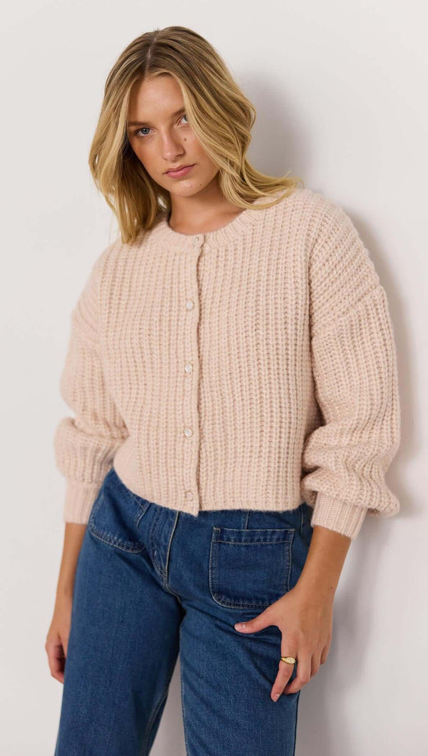 Mink Pink Marlo Chunky Cardigan | Blush Pink