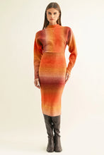 Load image into Gallery viewer, Adelyn Rae Mia Ombre Dolman Sleeves Knit Midi Dress | Burnt Orange