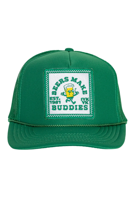 Friday Feelin' Beers Make Buddies Trucker Hat in Green