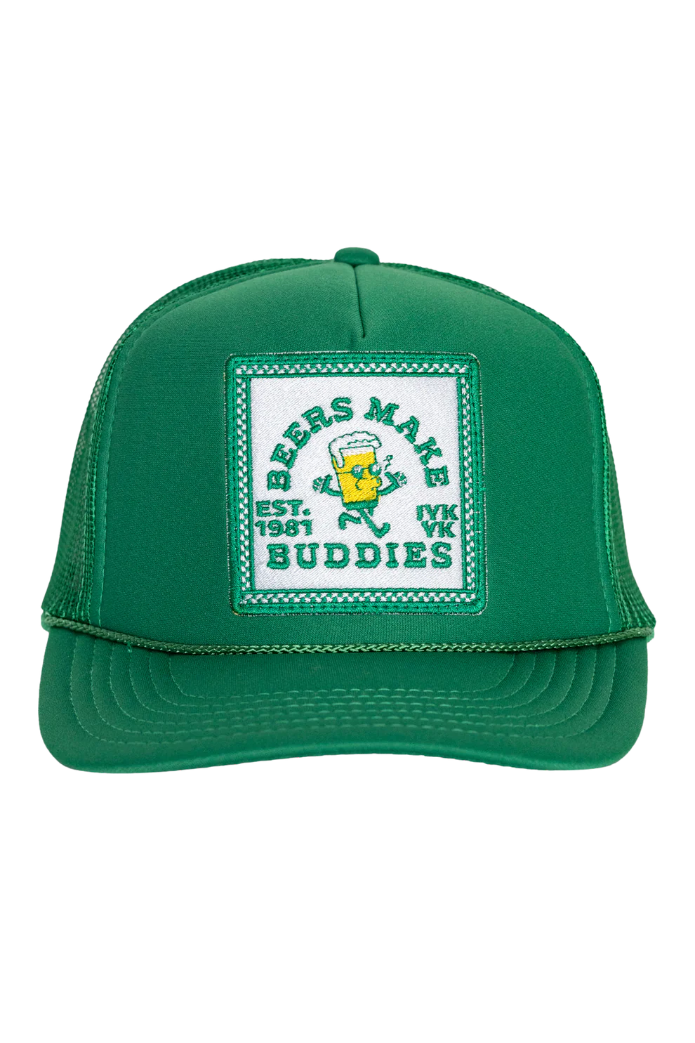 Friday Feelin' Beers Make Buddies Trucker Hat in Green