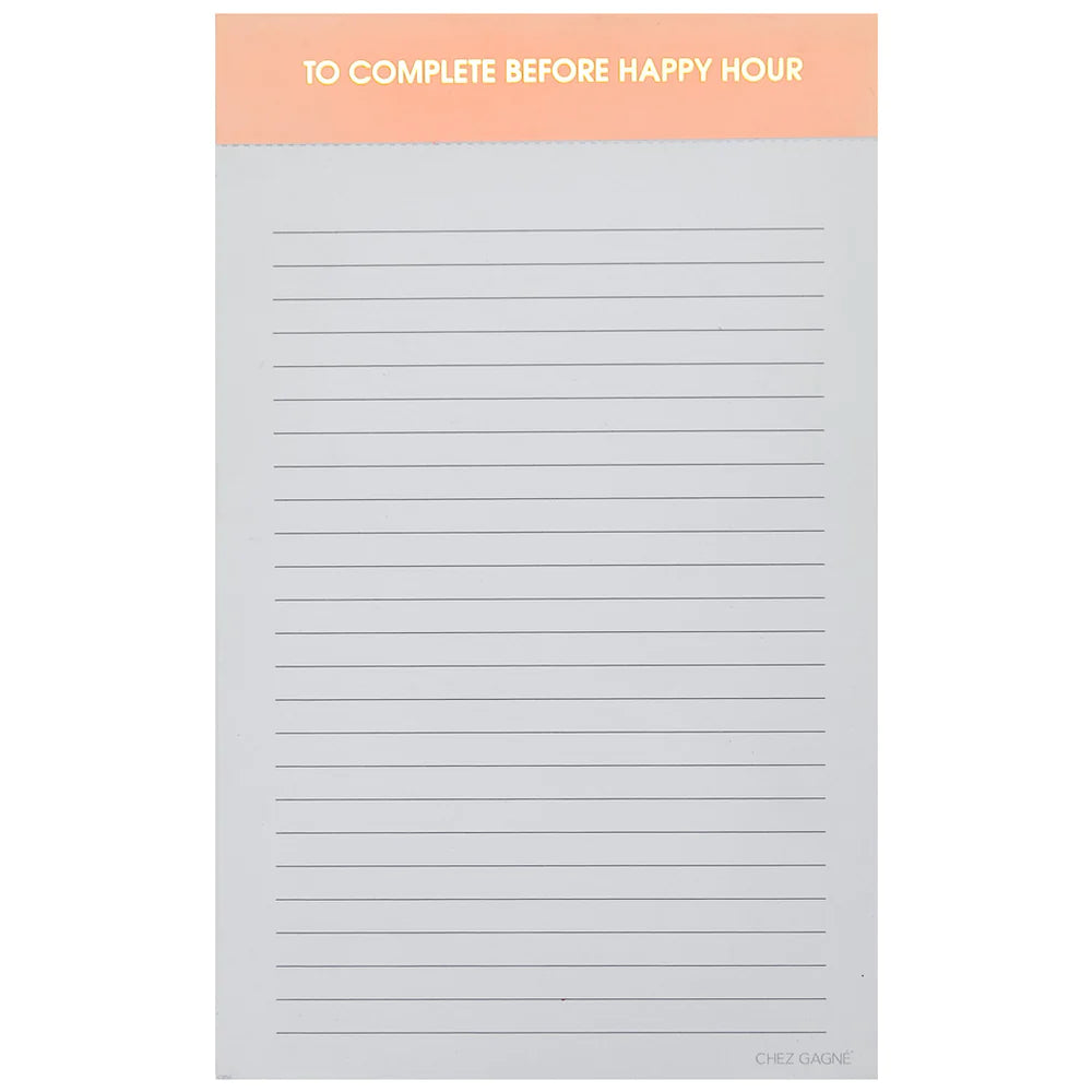 To Complete Before Happy Hour - Lined Notepad