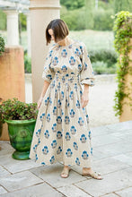Load image into Gallery viewer, Maison Marigold Newport Skirt | Khaki Stripe W/ Brown Navy Flower