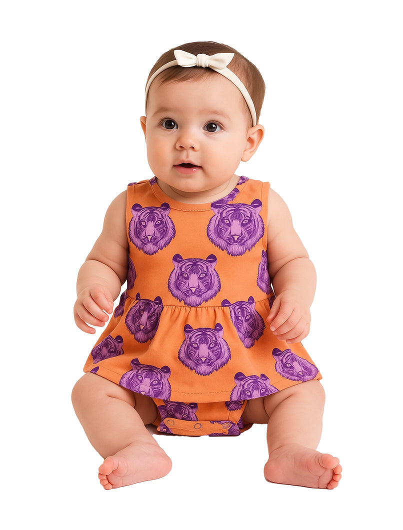 Clemson Poplin Onesie Dress