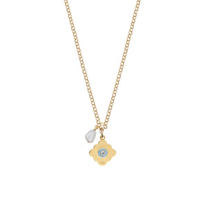 HART Oui Enamel Charm & Cloud Pearl Necklace
