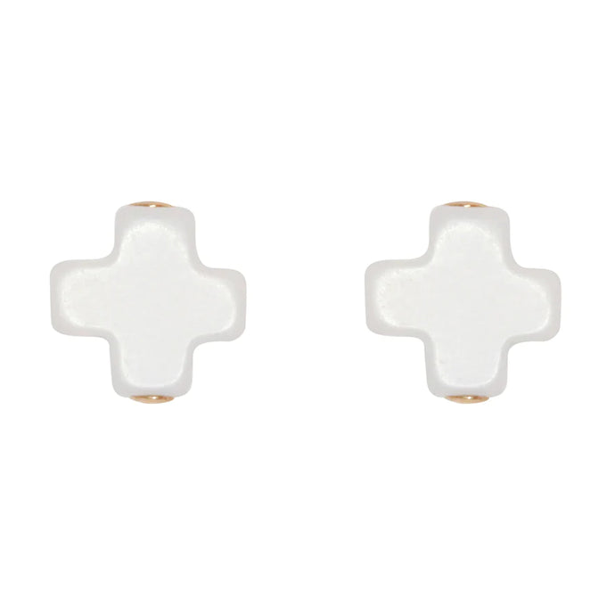 enewton Signature Cross Stud - Off White