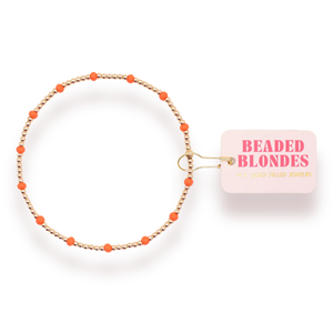 Beaded Blondes Orange Dainty Poppi Bracelet