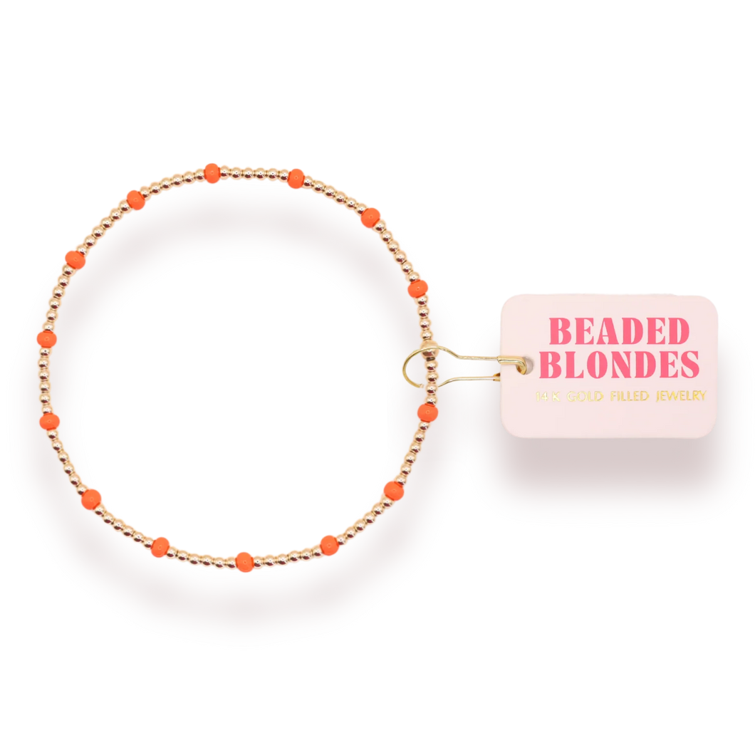 Beaded Blondes Orange Dainty Poppi Bracelet
