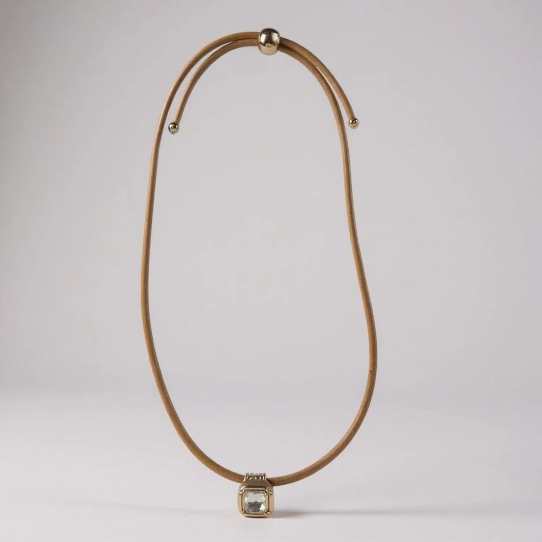 Smith & Co Leather Cord Necklace | Tan