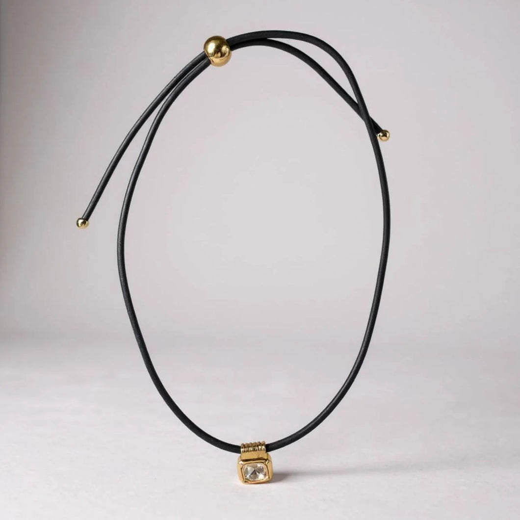 Smith & Co Leather Cord Necklace | Black