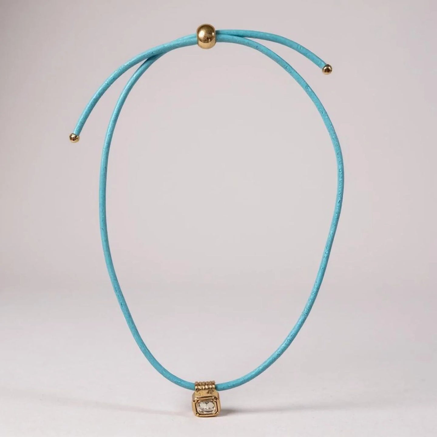 Smith & Co Leather Cord Necklace | Powder Blue