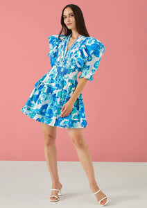 Alivia Perla Dress | Floral Pond Blue