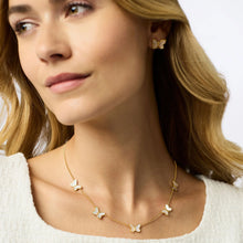 Load image into Gallery viewer, Julie Vos Gold Papillon Delicate Station Necklace | Mother of Pearl