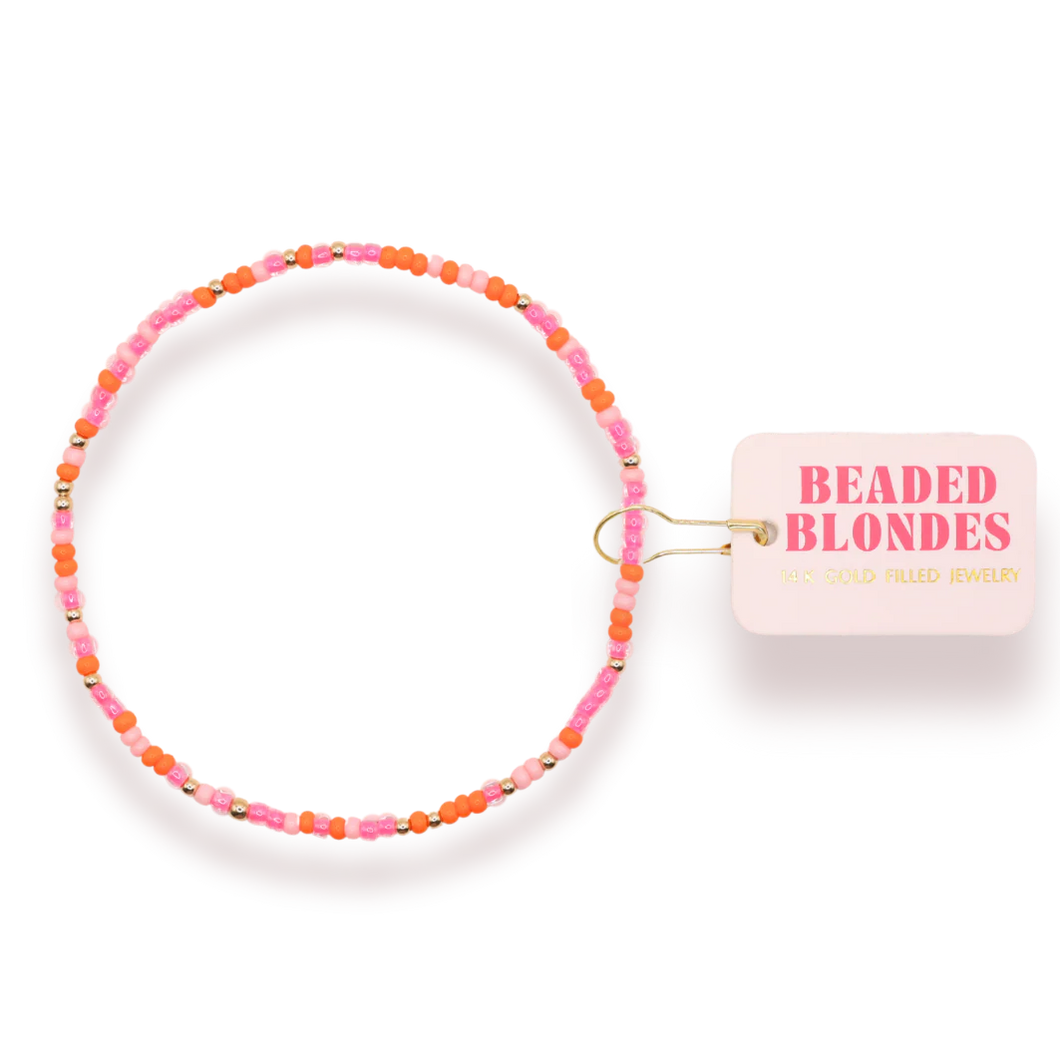 Beaded Blondes Pinks & Orange Sprinkle Bracelet