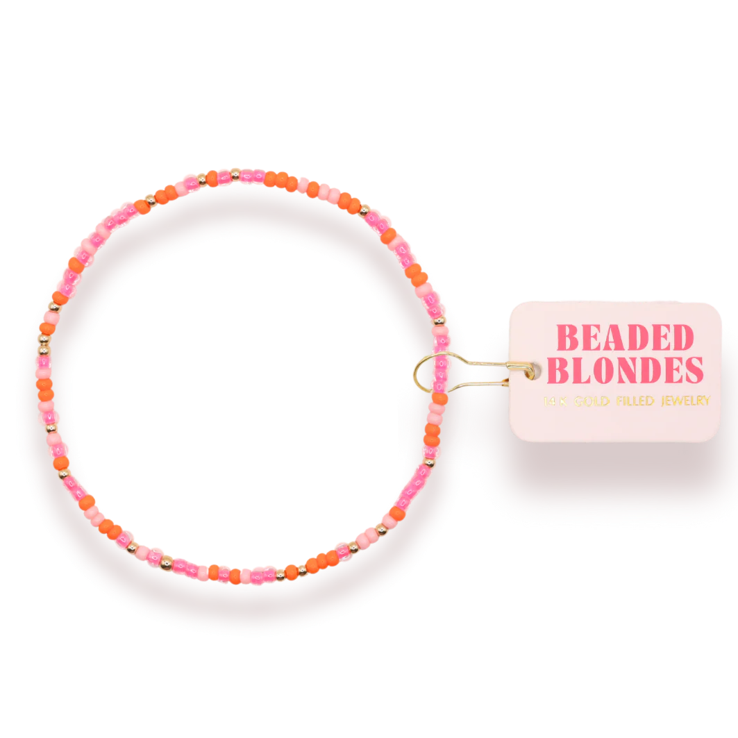 Beaded Blondes Pinks & Orange Sprinkle Bracelet