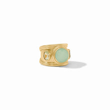 Load image into Gallery viewer, Julie Vos Gold Portofino Stone Ring | Aqua Jade