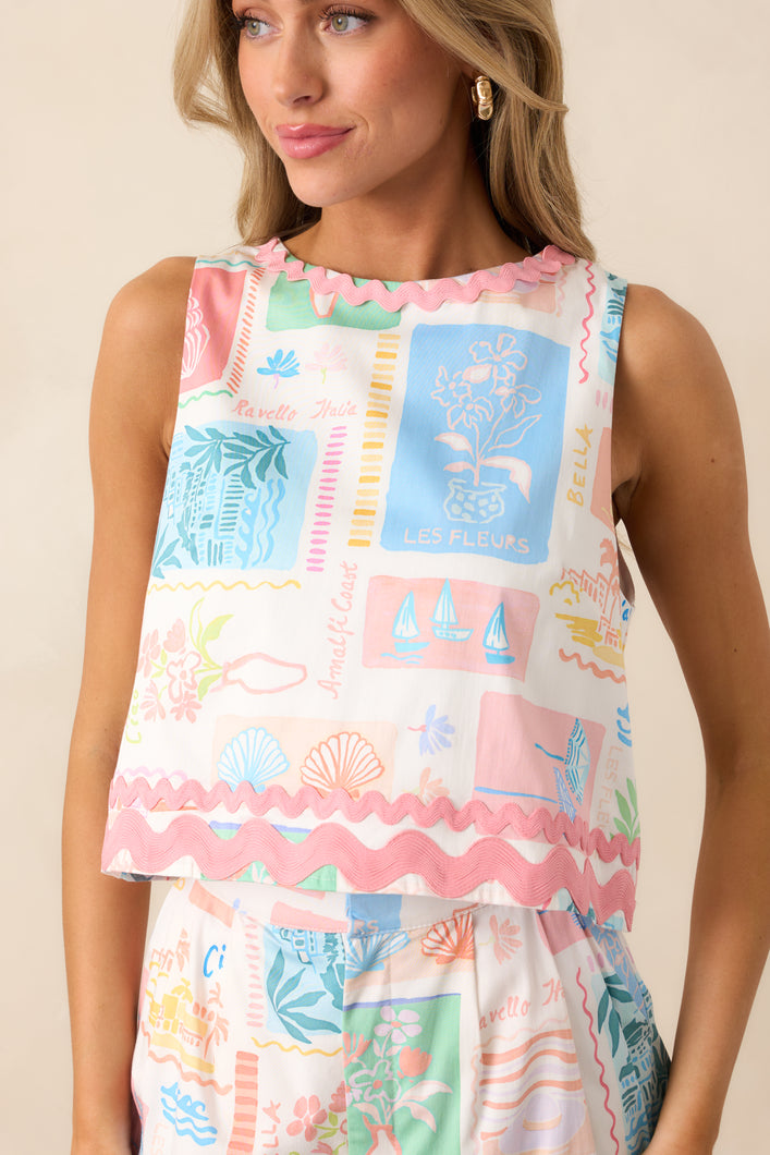 Prosperina Claudia Sleeveless Top | Tropical Tides