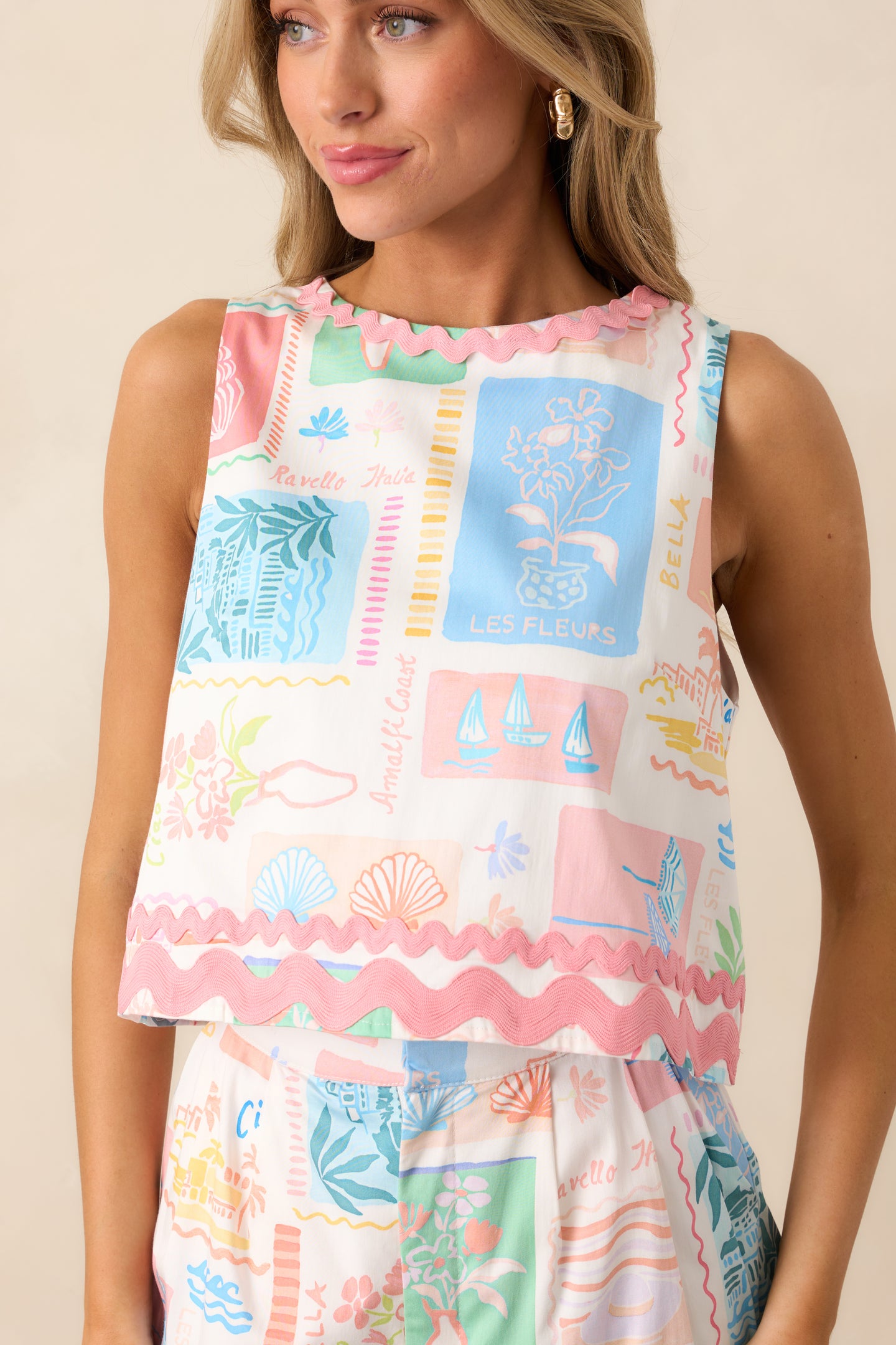 Prosperina Claudia Sleeveless Top | Tropical Tides