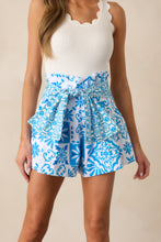 Load image into Gallery viewer, Prosperina Larson Shorts |  Aegean Blue Tile