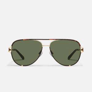 Quay High Key Twist Sunglasses | Dark Tort/Green