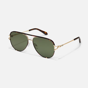 Quay High Key Twist Sunglasses | Dark Tort/Green