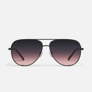 Quay High Key Extra Large Sunglasses | Black/Black Plum Pink