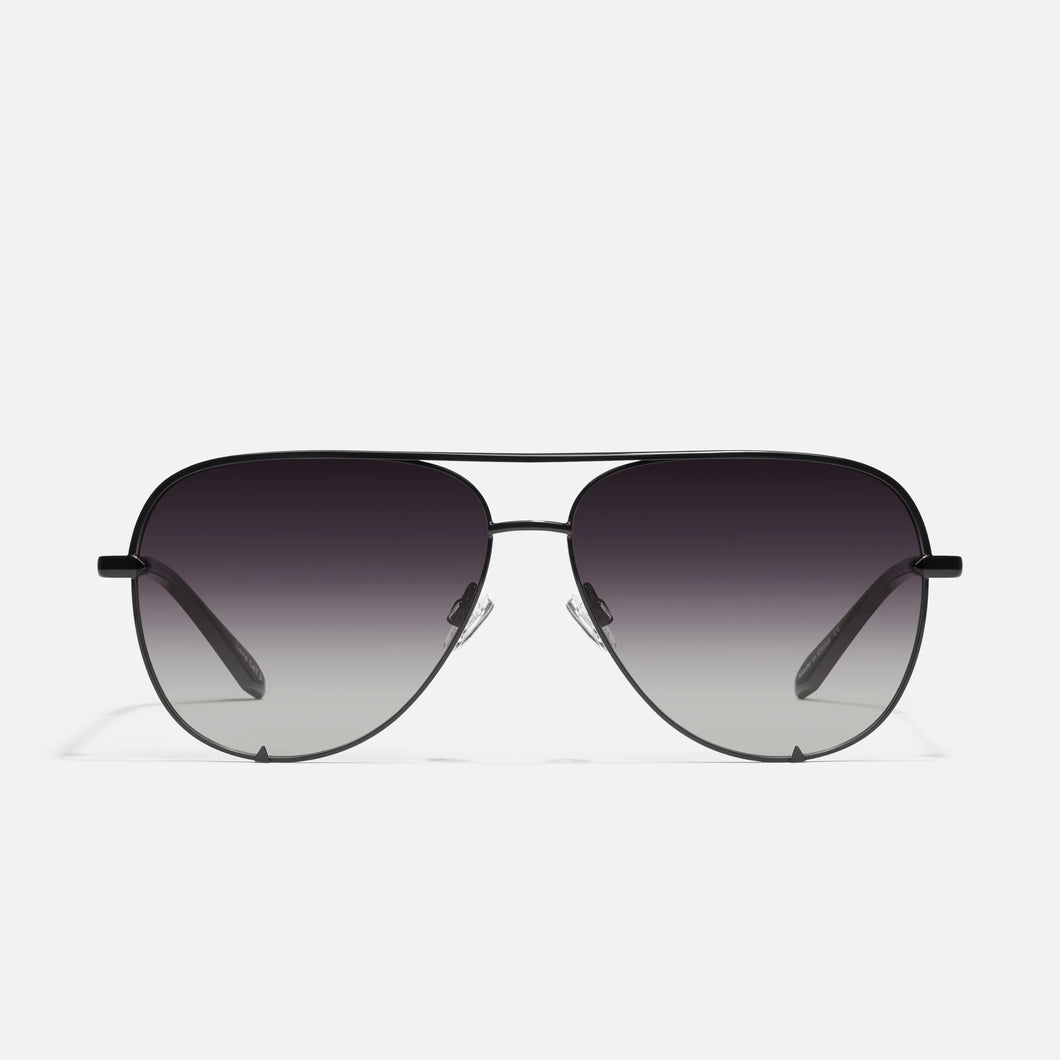 Quay High Key Extra Large Sunglasses | Black/Fade Polarized