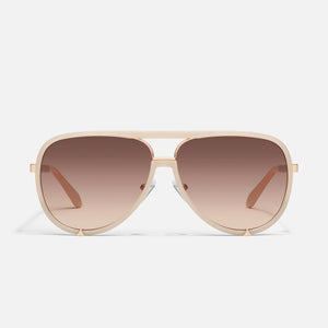 Quay High Profile Sunglasses | Bone/Brown Fawn