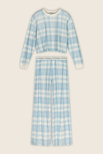 Load image into Gallery viewer, PJ Salvage Boyfriend Boxer Blue Plaid Long Sleeve Set | Skyride
