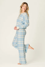 Load image into Gallery viewer, PJ Salvage Boyfriend Boxer Blue Plaid Long Sleeve Set | Skyride
