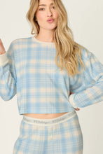 Load image into Gallery viewer, PJ Salvage Boyfriend Boxer Blue Plaid Long Sleeve Set | Skyride