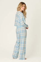 Load image into Gallery viewer, PJ Salvage Boyfriend Boxer Blue Plaid Long Sleeve Set | Skyride