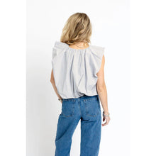 Load image into Gallery viewer, Karlie Stripe Poplin Bubble Top | Blue