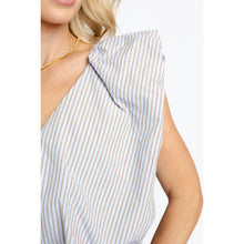 Load image into Gallery viewer, Karlie Stripe Poplin Bubble Top | Blue
