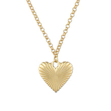 Load image into Gallery viewer, HART Ribbed Heart of Gold Necklace