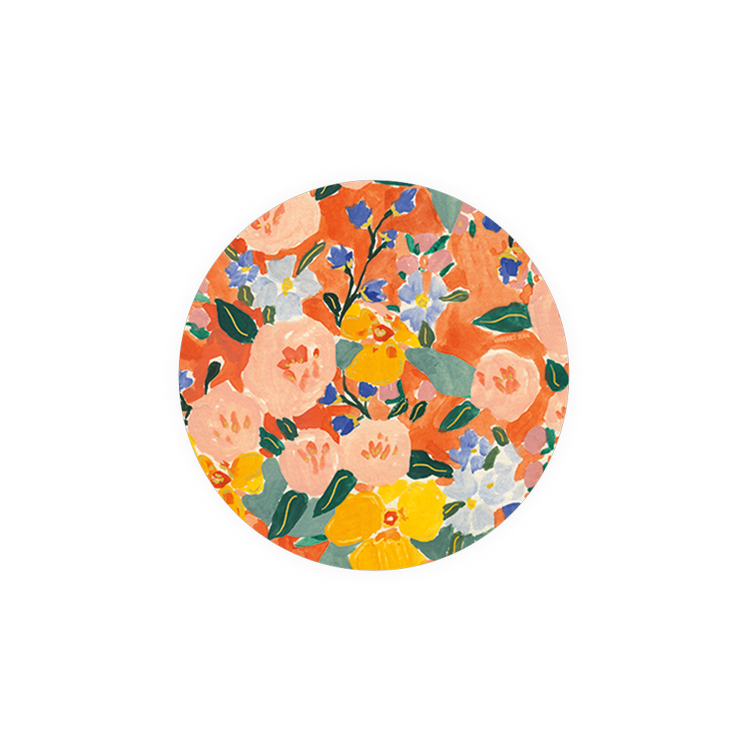 Red + Orange Floral Coaster